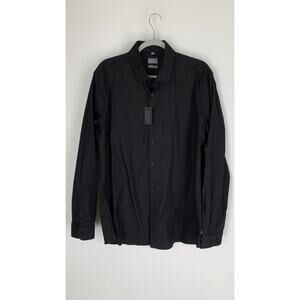 Grand Frank Stockholm With Love From Sweden Mens Black Button Up Shirt 43/44 NWT